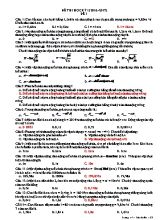 Đề thi học kì I Vật lí lớp 12 - Đề số 1 - Năm học 2016-2017